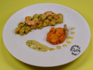 Poulet & crevettes sauce vanille/combawa