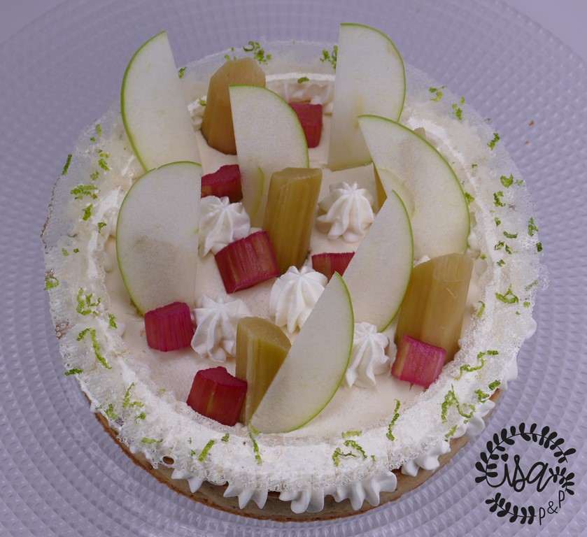 Tarte rhubarbe/pomme verte