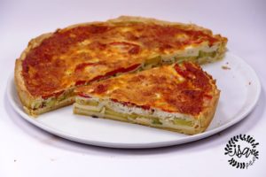 Quiche courgette, chèvre, tomate et thym