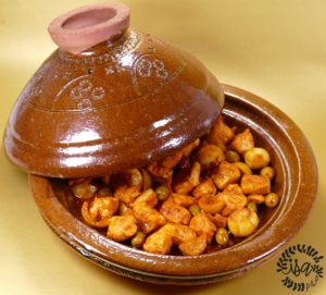 Tajine de poulet, amandes, olives & citrons confits