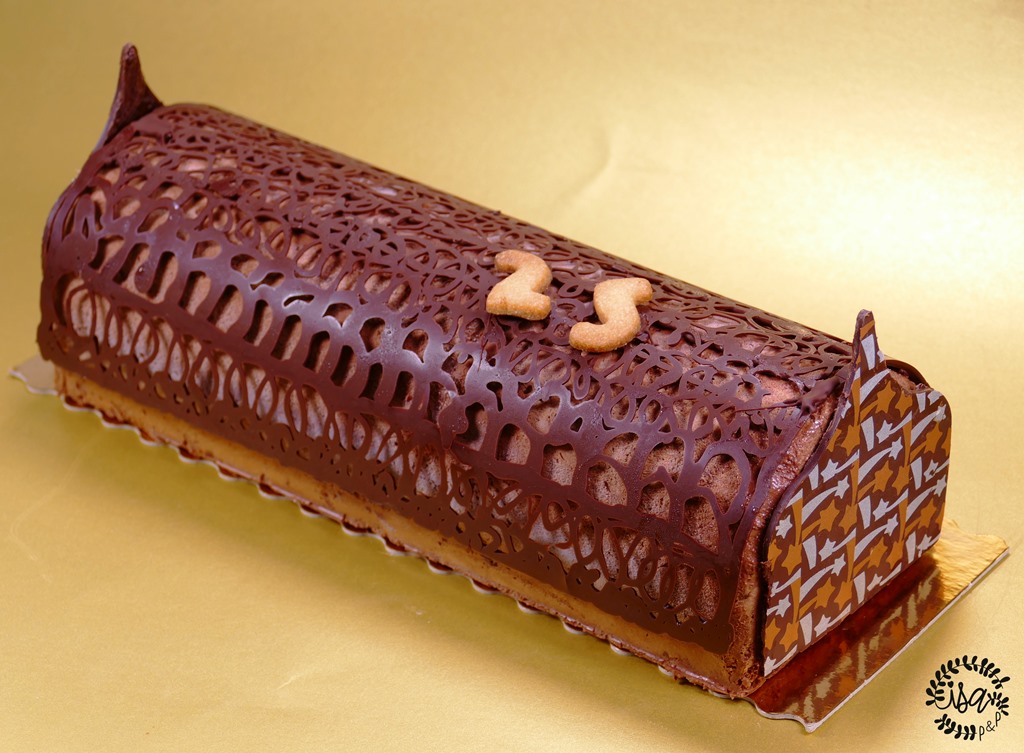 La bûche chocolat et joli thym