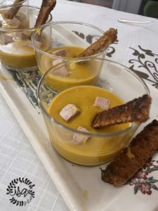 Verrine de potimarron aux épices et foie-gras