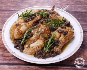 Poulet rôti à l’estragon et à la crème de morilles