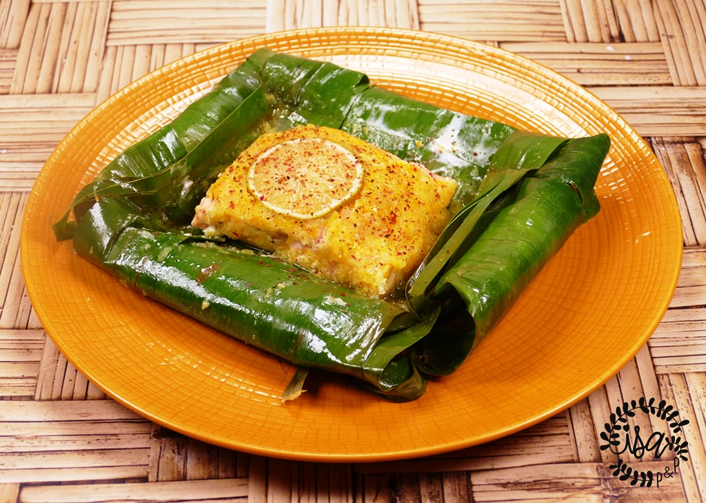 Saumon en papillote de feuilles de bananier