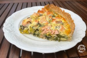 Quiche au saumon et poireaux