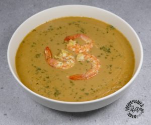 Velouté de patates douces et gambas façon thaï