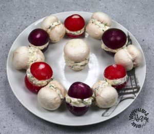 Macarons de champignons et radis