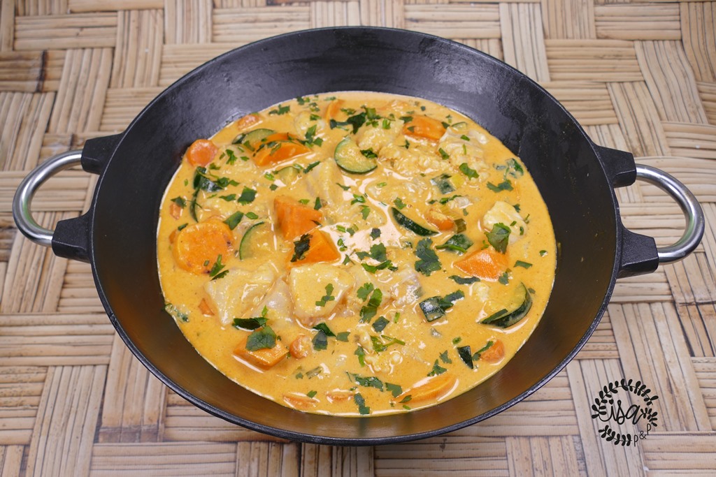 Yellow curry au cabillaud