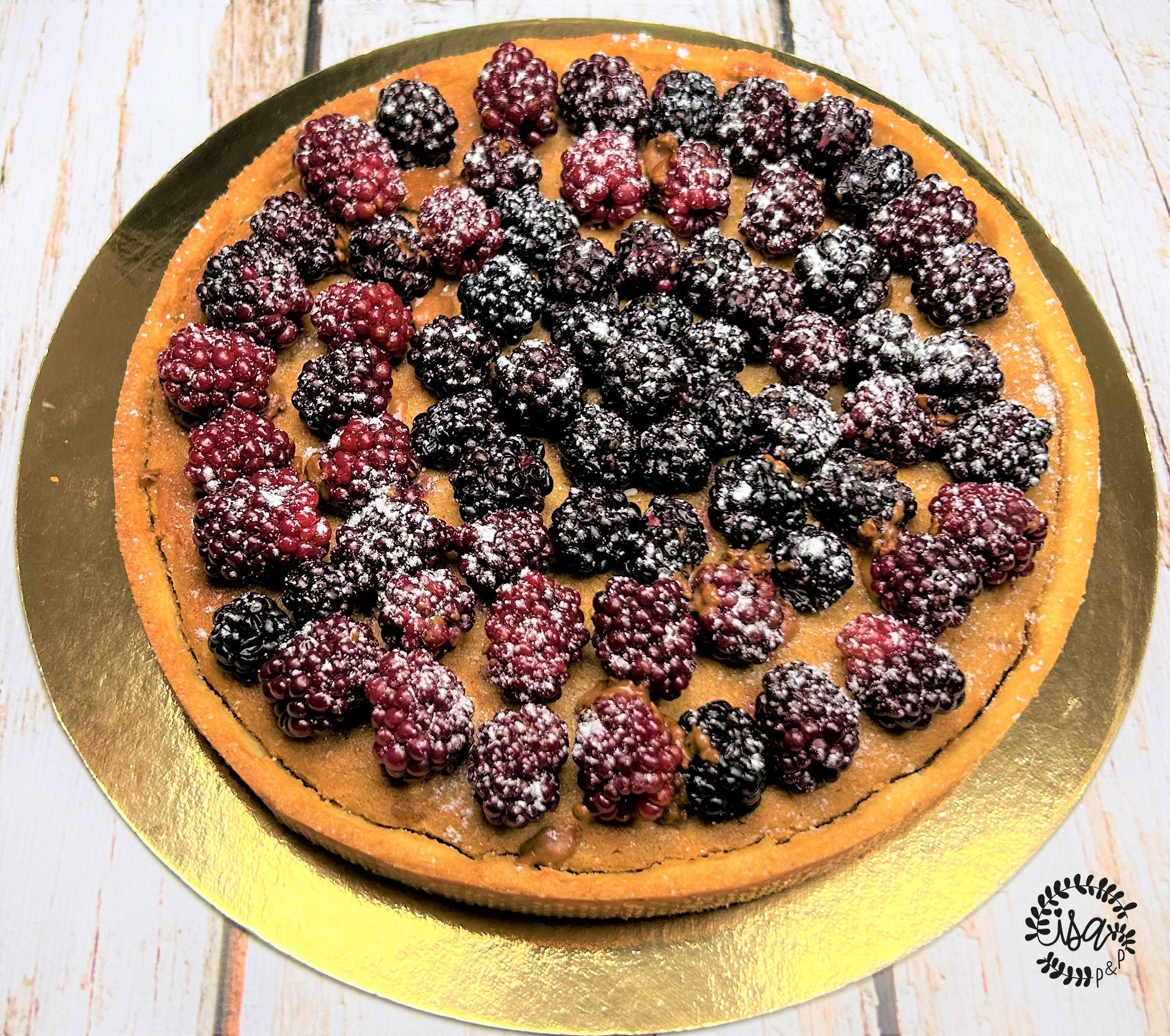 Tarte mûres, crème frangipane au gianduja