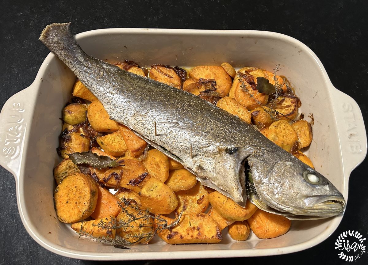 Maigre et patates douce au four