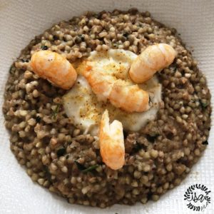 Risotto de sarrasin, chou-fleur et langoustines