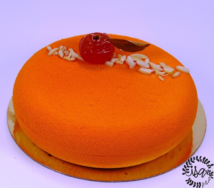 Entremet choco/amande/kalamansi