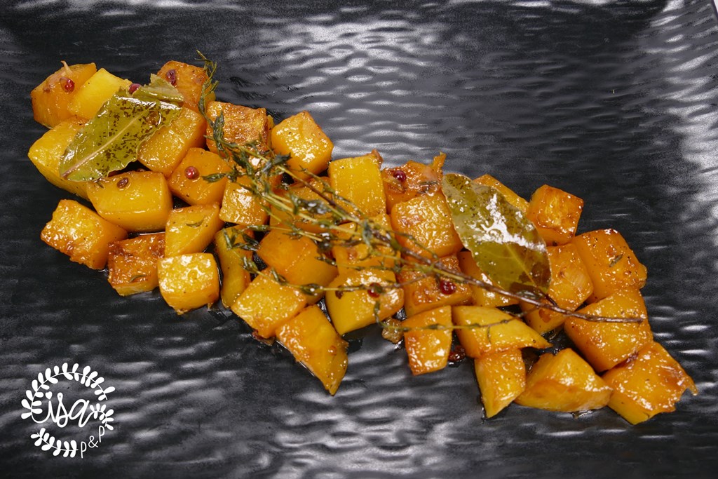 Poêlé de butternut au miel et thym