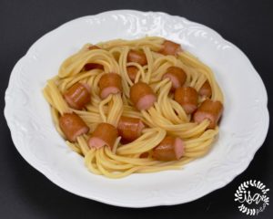 Saucisses et spaghetti façon ludique…