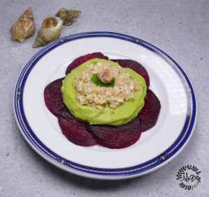 Tartare de bulots, avocat et betterave