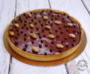 Tarte chocolat, cacahuètes et caramel au beurre salé