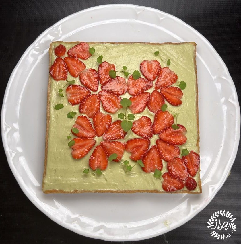 Tarte matcha fraises