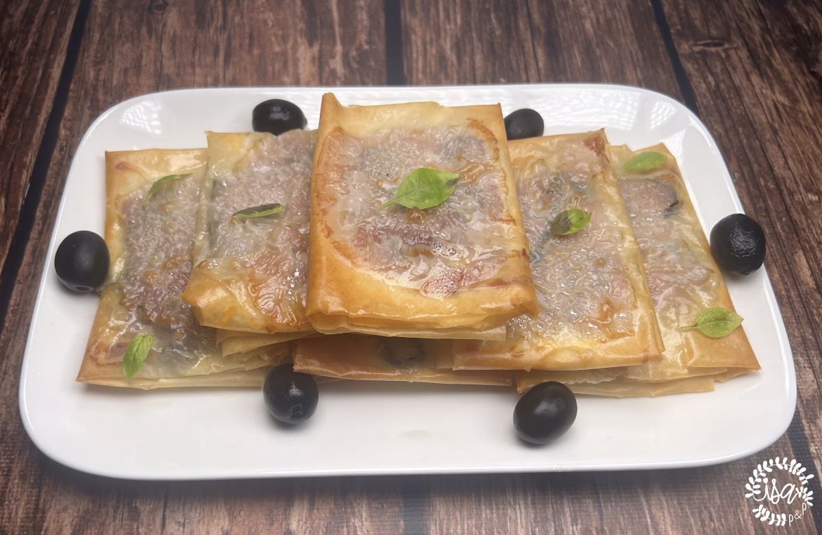 Croustillants de pâte filo au jambon de parme