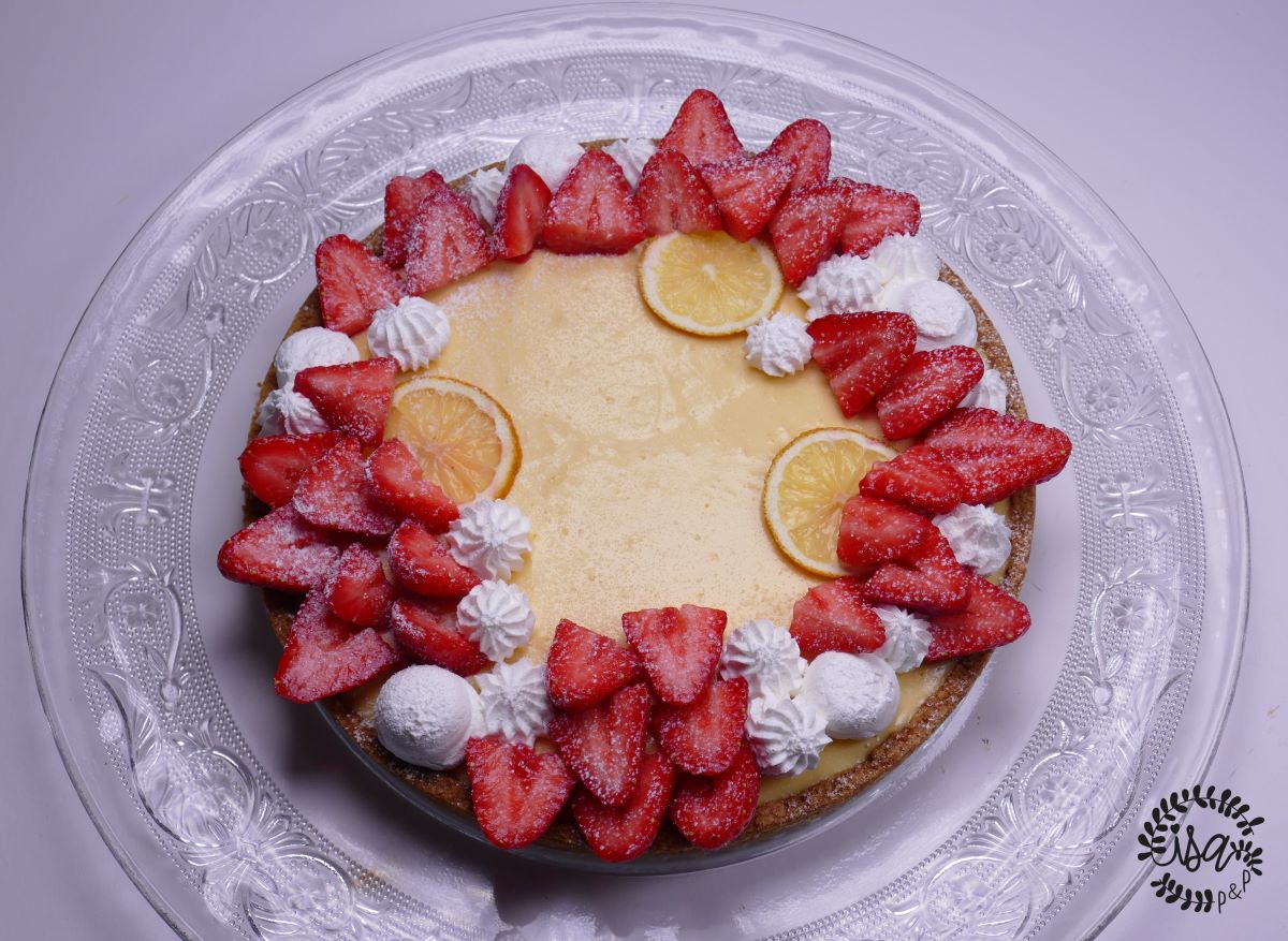 Tarte au citron basilic et fraises