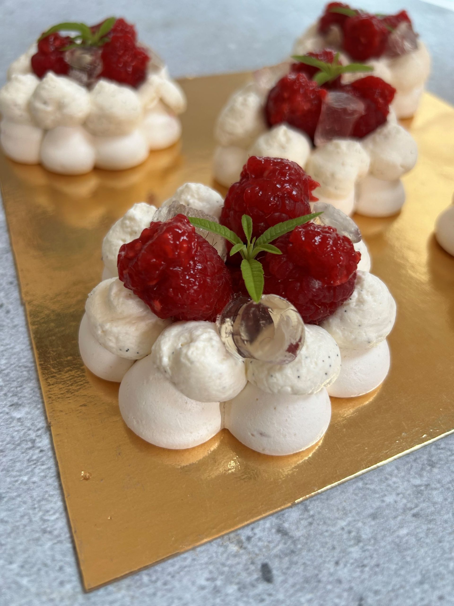 Pavlova framboises sureau