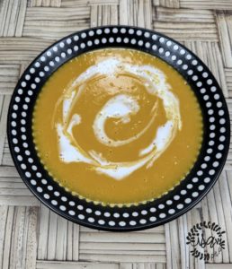 Velouté de patates douces parfumé à la citronnelle
