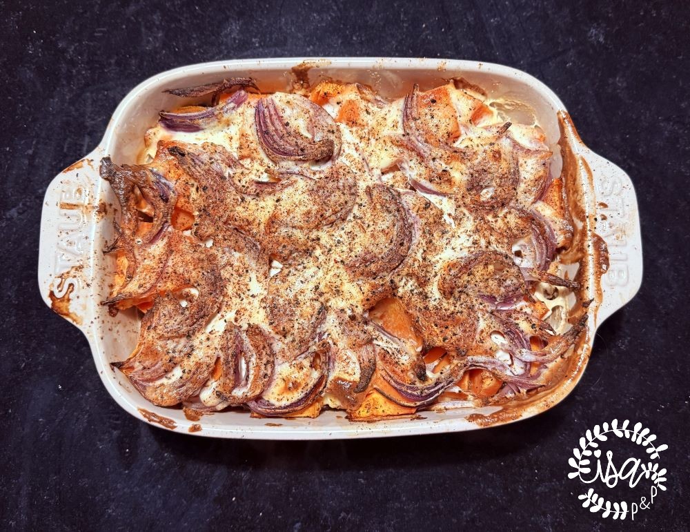 Gratin de patates douces aux oignons